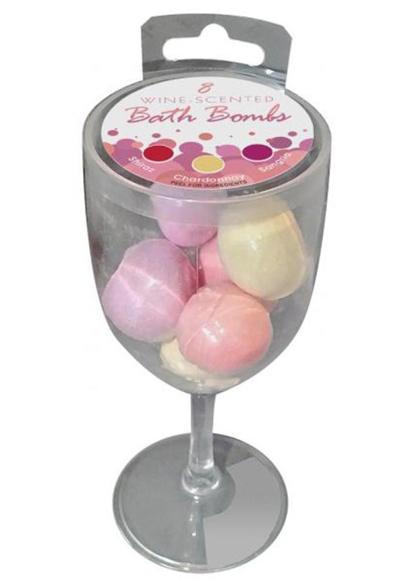 Wine Scented Bath Bombs 3 Scents (8 bombs per glass)