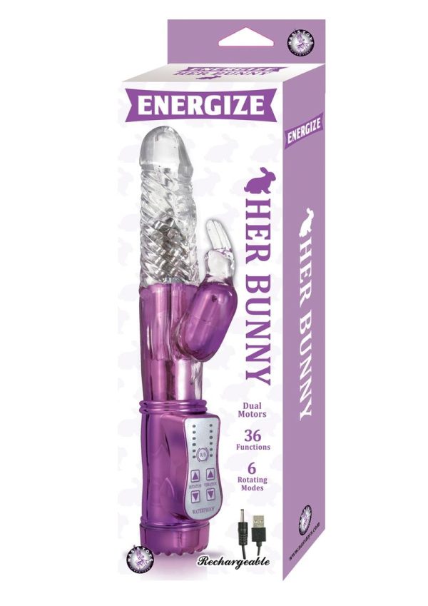 Energize Her Bunny 1 Dual Motor Rechargeable Rabbit Vibrator - Purple