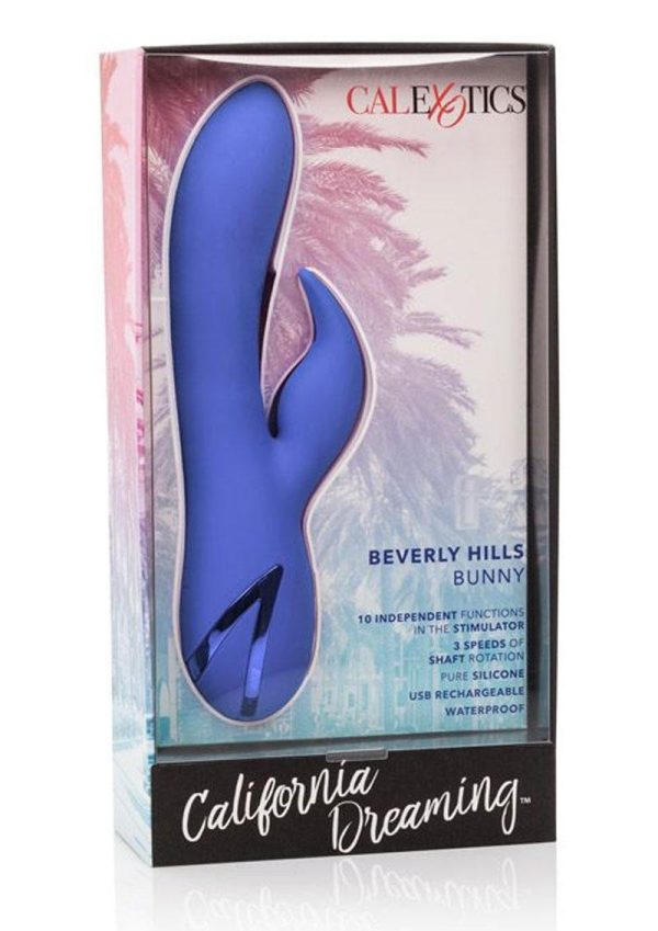 California Dreaming Beverly Hills Bunny Silicone USB Rechargeable Multifunction Waterproof - Blue