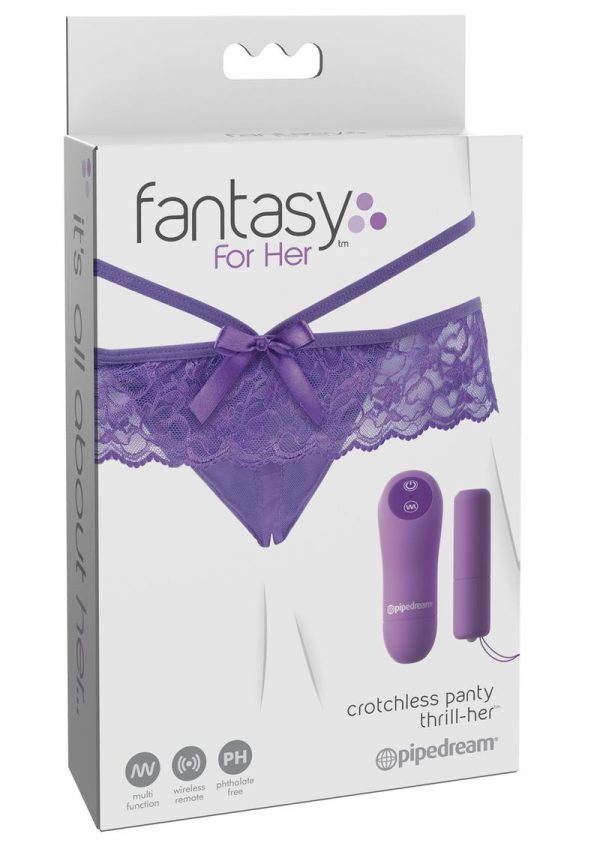 Fantasy Fore Her Thrill Her Crotchless Panty Vibe - Purple