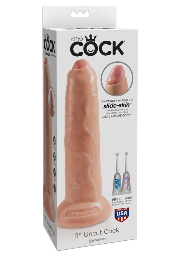 King Cock Uncut Dildo 9in - Vanilla