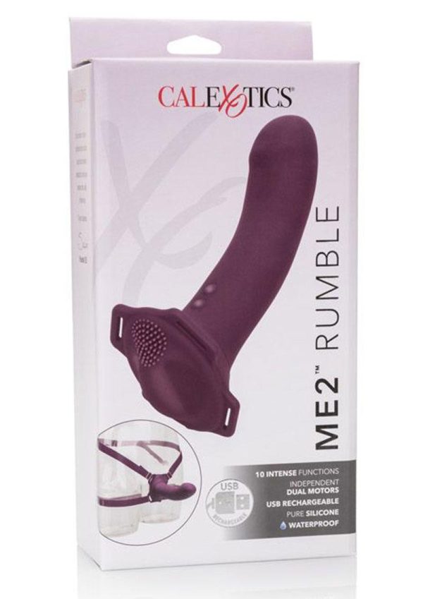 Her Royal Harness Me2 Rumble Silicone Strap-On Probe - Purple