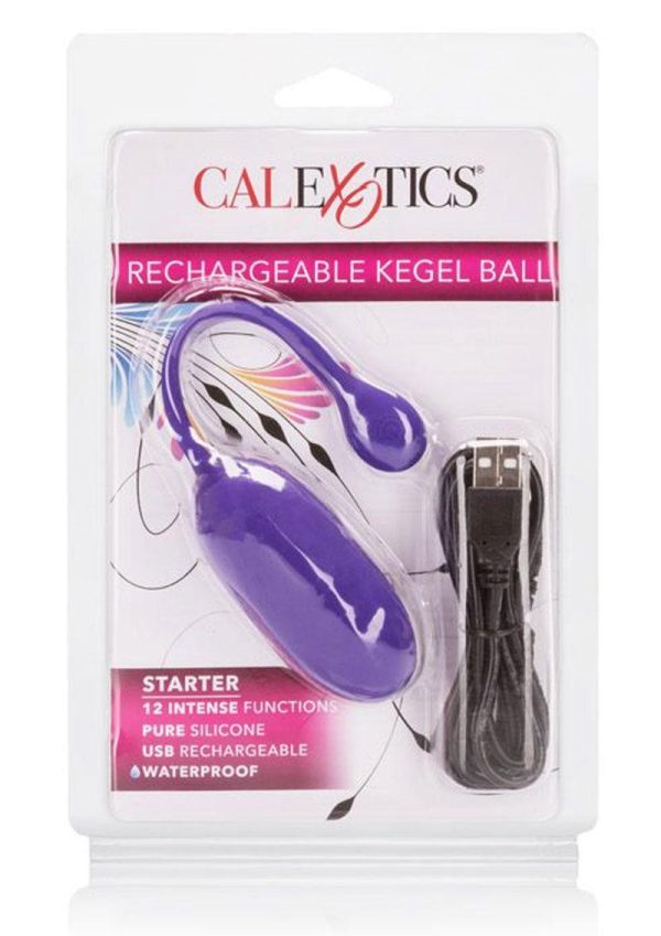 Rechargeable Kegel Ball USB Recharge Silicone Ball Waterproof 3in - Purple