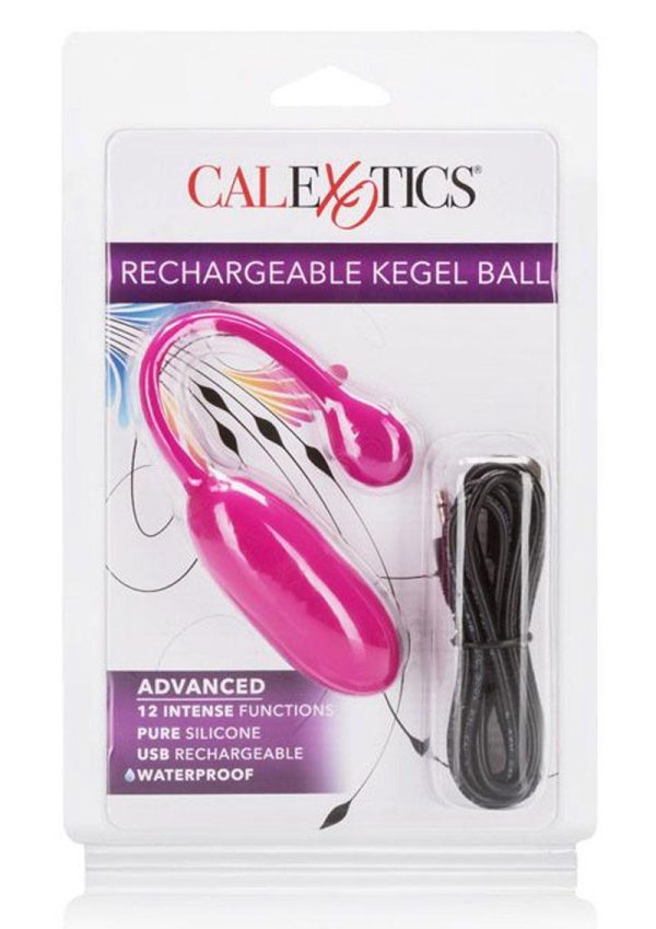 Rechargeable Kegel Ball USB Recharge Silicone Ball Waterproof 3in - Pink