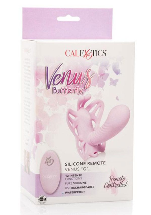 Venus Butterfly Venus G  Silicone Rechargeable Strap-On with Remote Control - Pink