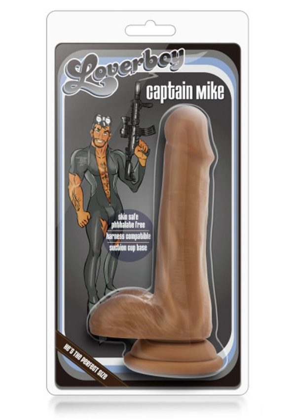 Loverboy Captain Mike Dildo with Balls 6.5in - Caramel