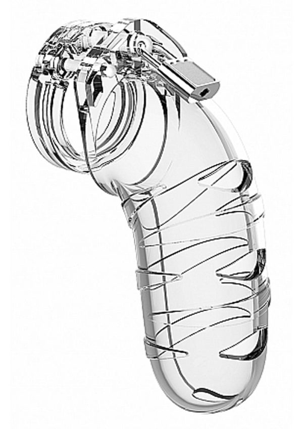 Man Cage Model 05 Male Chastity with Lock 5.5in - Clear