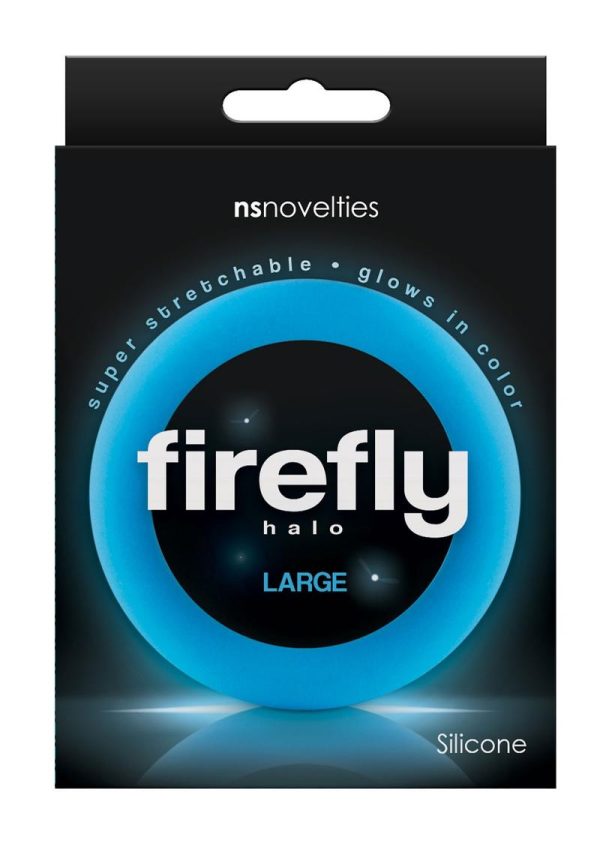 Firefly Halo Large Silicone Cock Ring Glow In The Dark - Blue