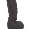 Addiction Toy Collection Ben Silicone Dildo with Balls 7in - Black
