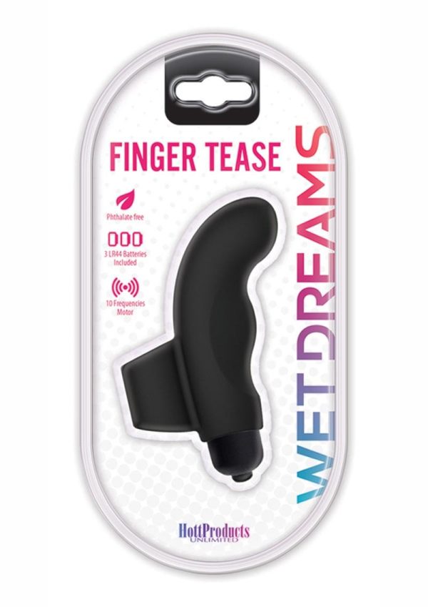 Wet Dreams Finger Tease Vibrator Waterproof - Black