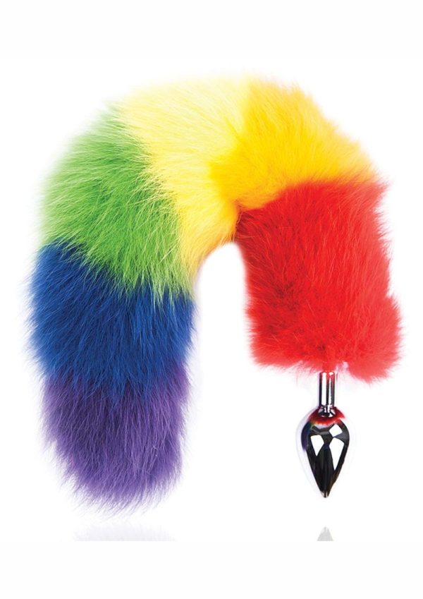 Rainbow Foxy Tail Pleasure Stainless Steel Plug