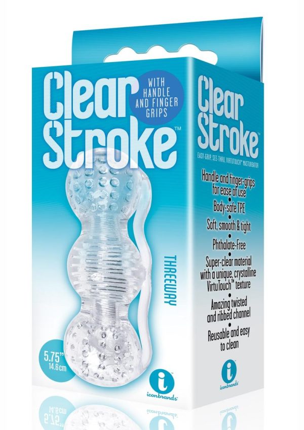 The 9`s - Clear Stroke Threeway Masturbator 5.75in - Clear