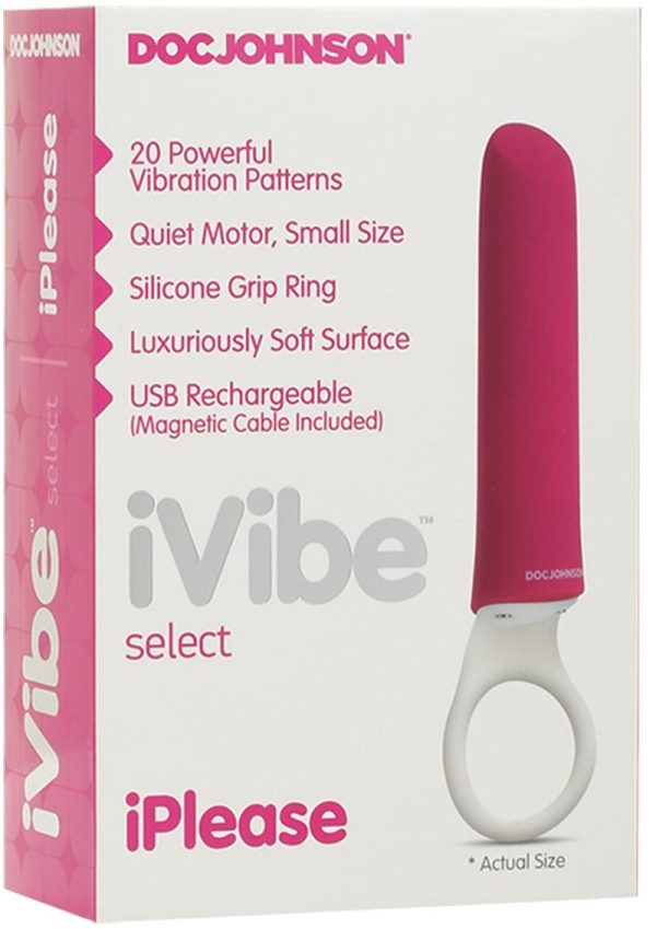 iVibe Select iPlease USB Magnetic Silicone Mini Vibrator Waterproof 5.25in - Pink