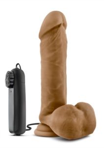 Loverboy Soccer Champ Vibrating Dildo with Balls 8in - Caramel