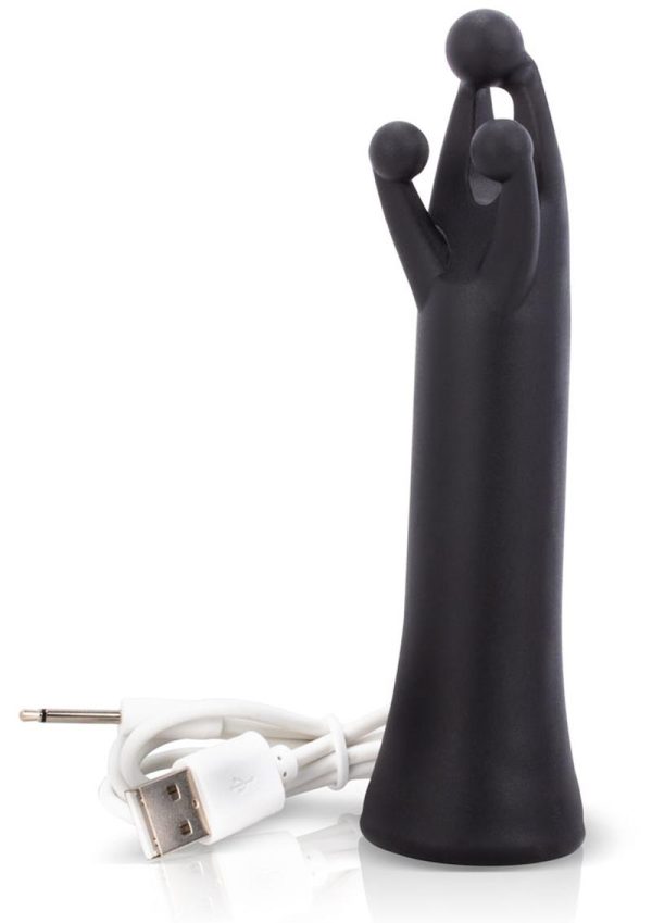 Tri It Silicone USB Rechargeable Clitoral Stimulation Vibrator Waterproof Black