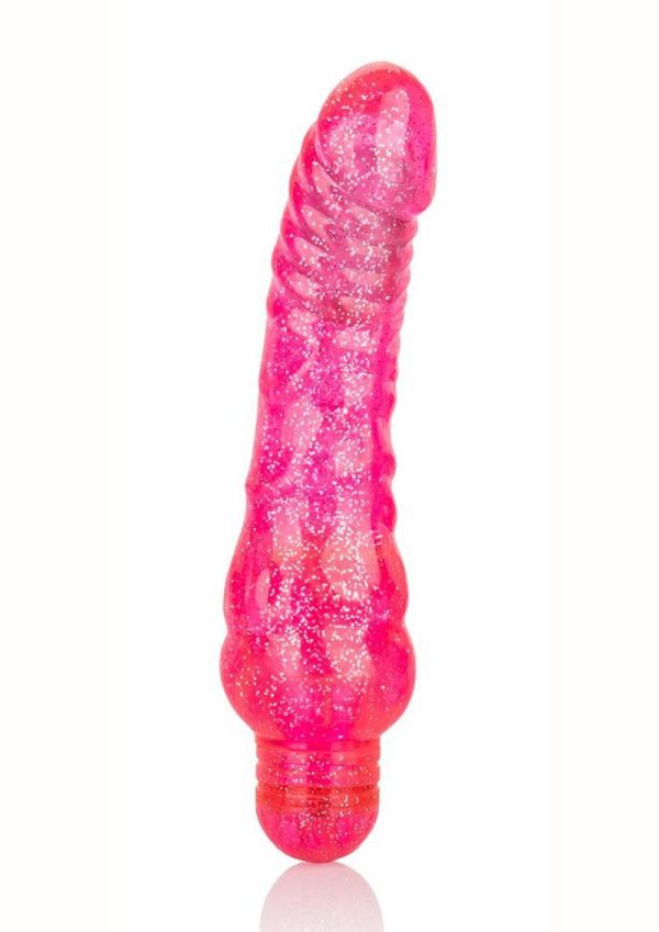 Sparkle Glitter Jack Vibrator Waterproof 5.75in - Pink