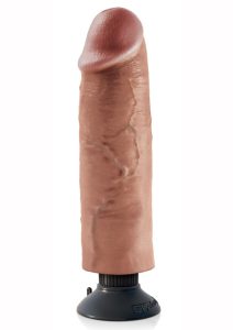 King Cock Vibrating Dildo 10in - Caramel