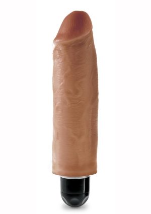 King Cock Vibrating Stiffy Dildo 6in - Caramel