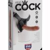 King Cock Strap on Harness with Dildo 8in - Caramel