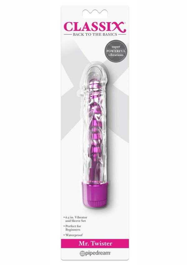 Classix Mr. Twister Vibrator with Sleeve Set - Pink