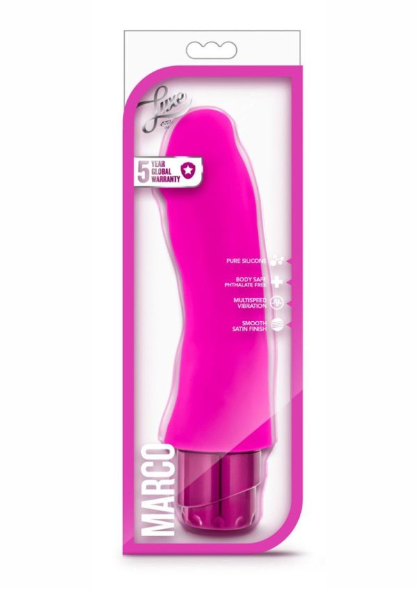 Luxe Marco Vibrating Silicone Dildo 7.75in - Pink