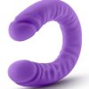 Ruse Silicone Slim Double Dong Dildo 18in - Purple