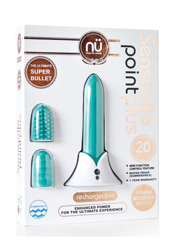 Nu Sensuelle Point Plus Rechargeable Silicone Bullet - Tiffany Blue