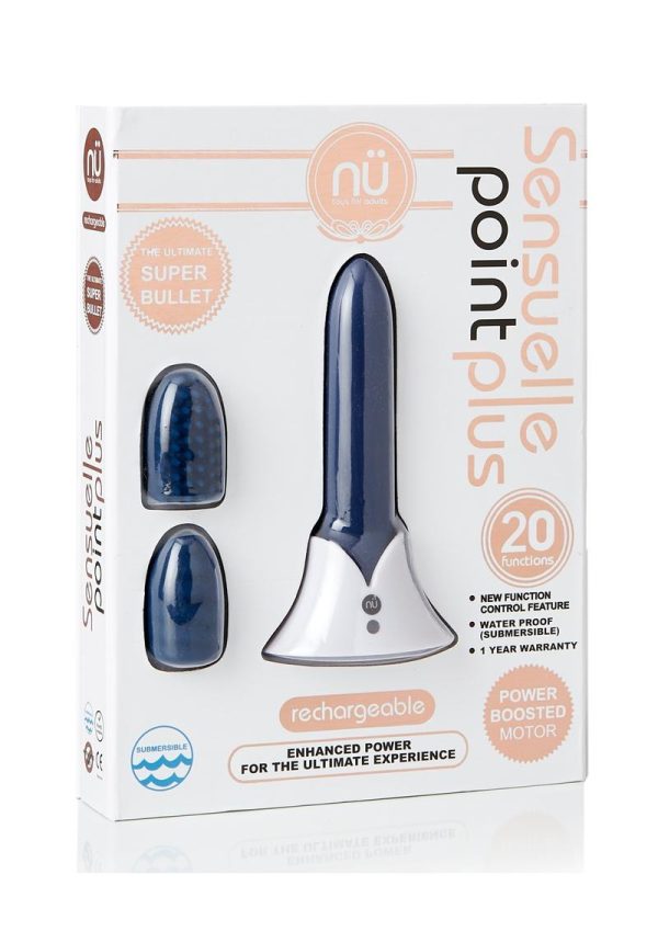 Nu Sensuelle Point Plus Rechargeable Silicone Bullet - Navy Blue