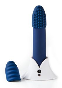 Nu Sensuelle Point Plus Rechargeable Silicone Bullet - Navy Blue