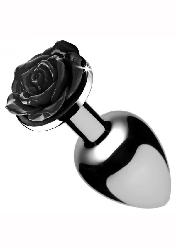 Booty Sparks Rose Butt Plug- Medium - Black