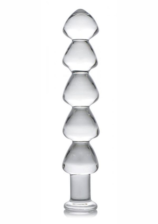 Master Series Drops Anal Links Glass Dildo - Clear