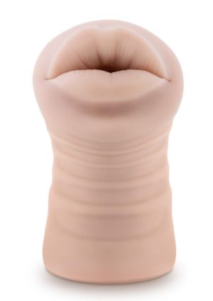 M for Men Angie Vibrating Masturbator with Bullet - Mouth - Vanilla