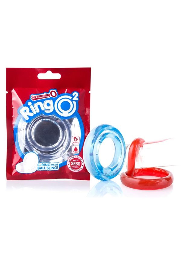 RingO 2 Stretchy Cock Ring with Testicle Sling - Clear