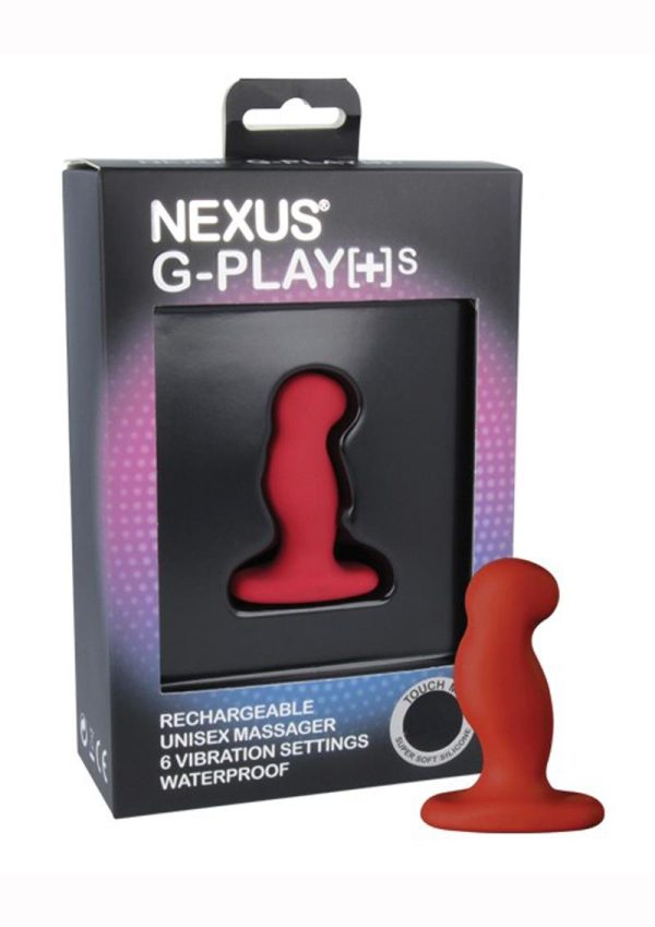 Nexus G-Play+SM Rechargeable Silicone Vibrator - Small- Red