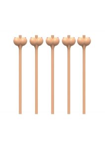 Boobylicious Boobie Party Straws Tan 6 Per Pack