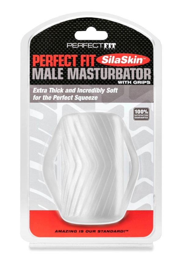 Perfect Fit Male Masturbator with Grips SilaSkin - Clear