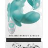 The Butterfly Effect Rechargeable Silicone Dual Motor Vibrator with Remote Control - Teal