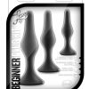 Luxe Beginner Silicone Butt Plug Kit 3 Sizes 3 Sizes - Black