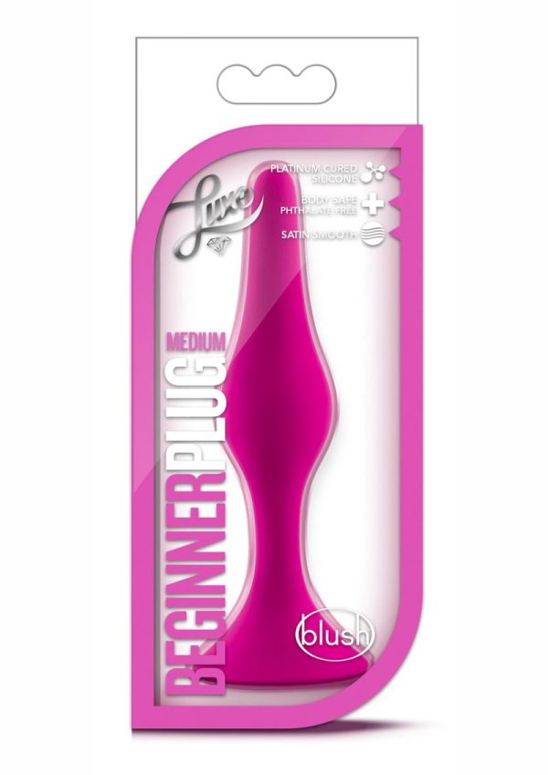 Luxe Beginner Plug Silicone Butt Plug Medium - Pink