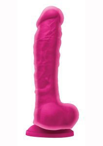 Colours Dual Density Silicone Dildo 8in - Pink