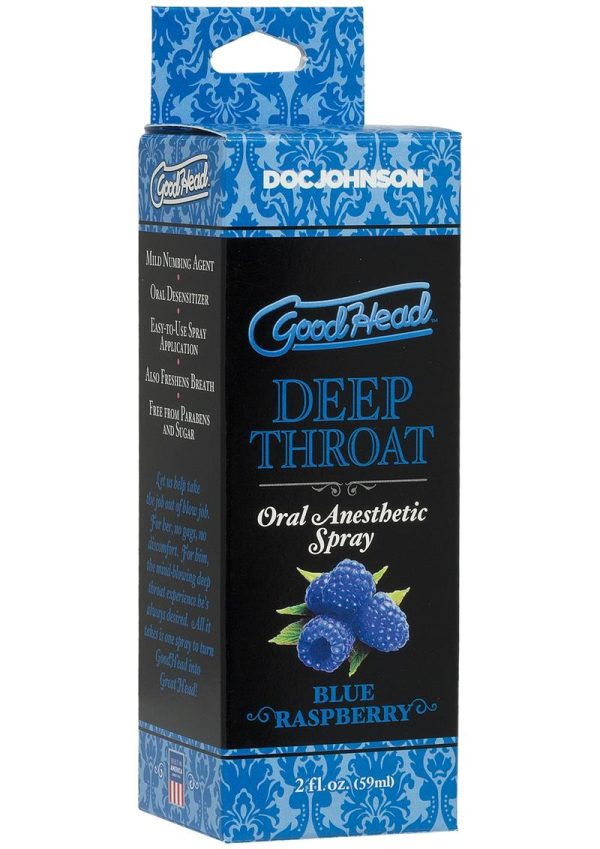 GoodHead Deep Throat Oral Anesthetic Spray Blue Raspberry 2oz