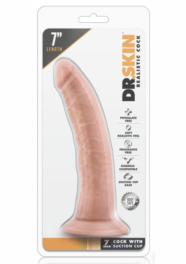 Dr. Skin Silver Collection Realistic Cock with Suction Cup Dildo 7in - Vanilla