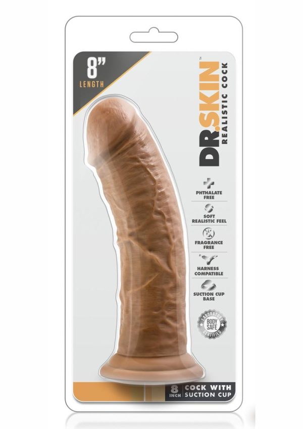 Dr. Skin Silver Collection Dildo with Suction Cup 8in - Caramel