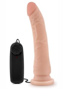 Dr. Skin Silver Collection Vibrating Dildo with Suction Cup 8.5in - Vanilla