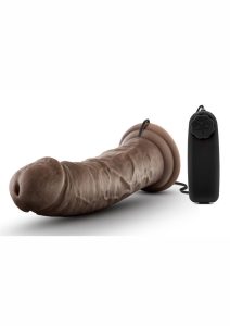 Dr. Skin Silver Collection Dr. Joe Vibrating Dildo with Remote Control 8in - Chocolate