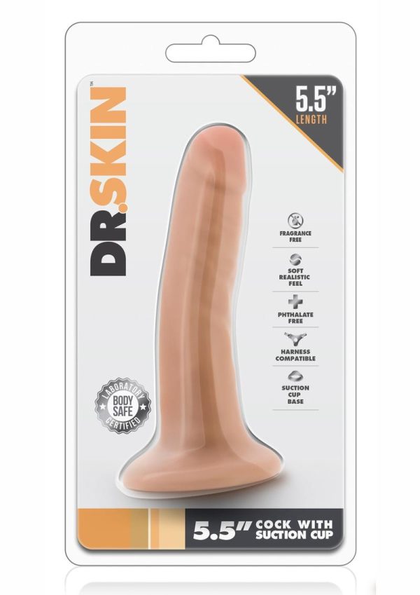 Dr. Skin Silver Collection Dildo with Suction Cup 5.5in - Vanilla