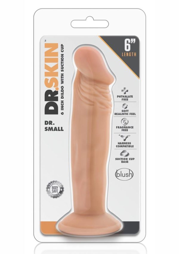 Dr. Skin Silver Collection Dr. Small Dildo with Suction Cup 6in - Vanilla