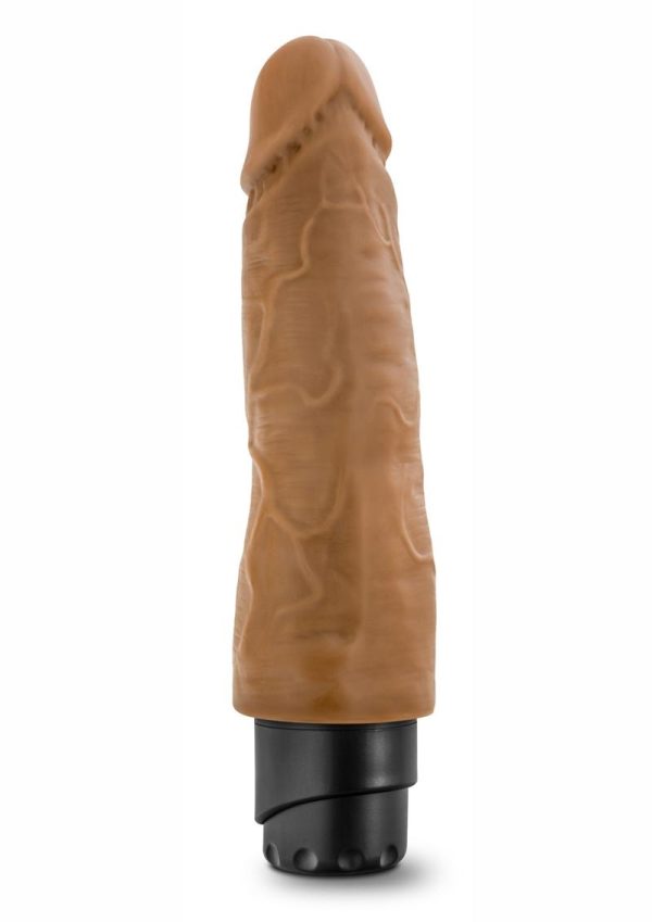 Dr. Skin Silver Collection Cock Vibe 14 Vibrating Dildo 8in - Caramel