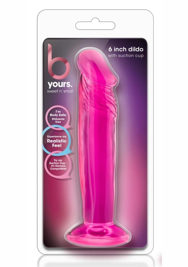 B Yours Sweet N` Small Dildo with Suction Cup 6in - Pink