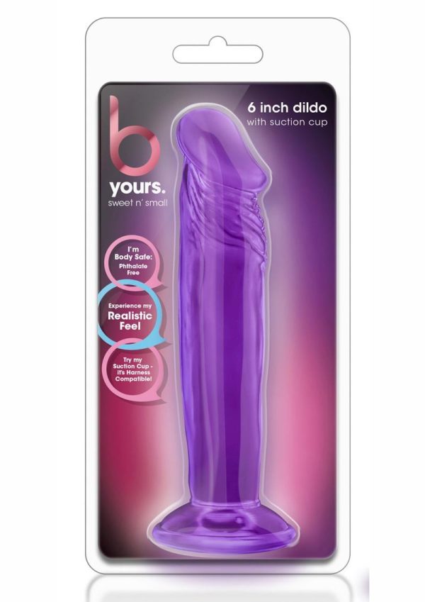 B Yours Sweet N` Small Dildo with Suction Cup 6in - Purple